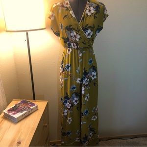 LEITH NWT Mustard Floral Jumpsuit